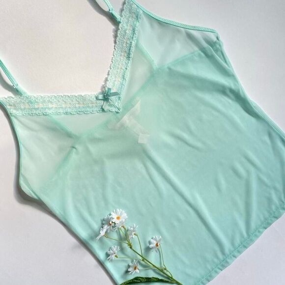 Y2K aqua mesh cami - Picture 1 of 7